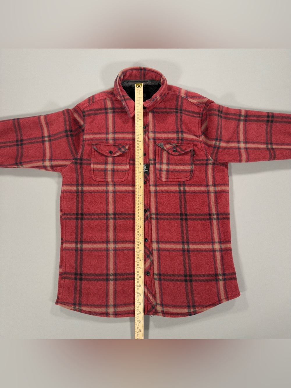 O'Neill Superfleece Men's M Sherpa Lined Plaid Fleece Shirt Jacket Red Flannel - Picture 12 of 12